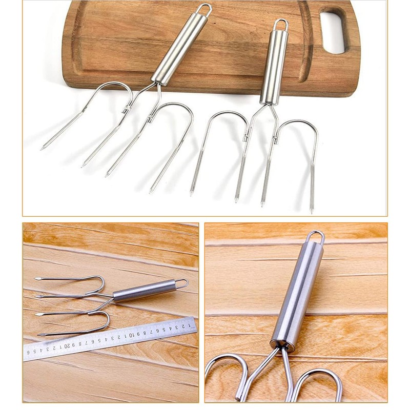 Thanksgiving Turkey & Roast Lifters, Stainless Steel Roaster Forks, Transfer