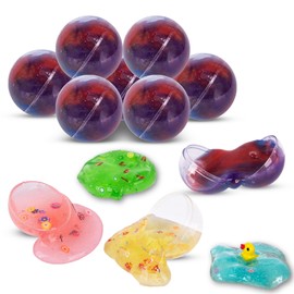 ArtCreativity Galaxy Slime Toys for Kids, Set of 12 Slime Party Favors for Kids - Includes 8 Galaxy and 4 Clear Slime Balls with Charms Inside - Galaxy Party Supplies and Goodie Bag Stuffers