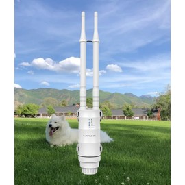 N300 Outdoor WiFi Extender Signal Booster, WAVLINK Access Point/Repeater/Range Extender with Passive PoE, 15KV ESD, 4KV Lightning Protection, Support AP/Repeater/Router Mode for Farm,Yard