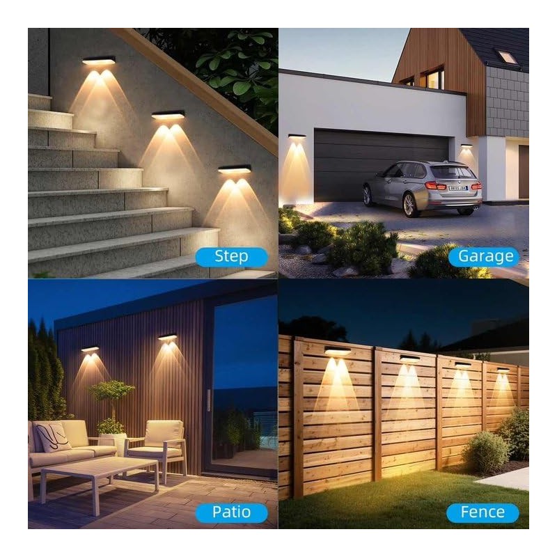 XmnSoly Solar Fence Lights 8 Pack Bright LED Lens Downlights