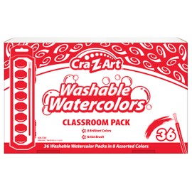 Cra-Z-Art Washable Watercolor 8 Color Paint Sets Bulk Class Pack 36 Kits - Back To School Supply List Essential, Bulk Pack for School Supply Rooms, Day Cares and In Class For Teachers