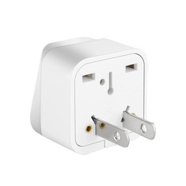 Strhowill (2pack) US Plug to Variety of National Socket,Europe to US Plug Adapter,2 PIN USA NEMA 1-15P Plug to UK/US/EU/AUS Socket Travel Conversion Plugs,AUS to USA Travel Adapter (White)