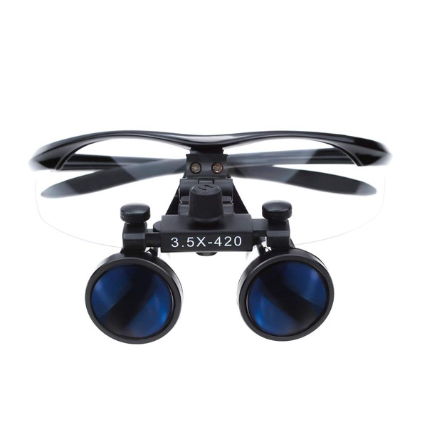 Orilao Chirurgische Lupe, Binokular,-Augenlupe, 3,5 x 420 mm, Arbeitsabstand, Schwarz