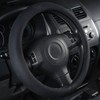 CAR Pass Black Faux Suede 14.5-15 Inch Memory Foam Steering