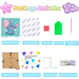 cdsnxore Diamond Art Kits Adults with Frame Easy - Stitch Diamond Painting Kits,Mini Diamond Art Painting for Home Wall Decor(7x7 inch) (305)