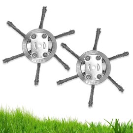 2 Pcs Steel Wire Grass Trimmer Head, 150 MM 6 Inch Replacement Universal Heavy-Duty Weed Brush Cutter, Indestructible Wired Trimmer Blade Suitable for Lawn Mowers, 5.0mm Shaft Hole