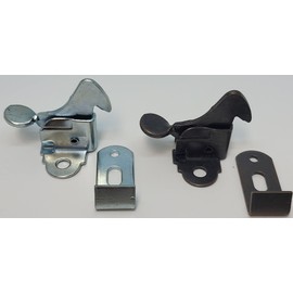 Small Steel Antique Brass Nickle zinc Plated Lever Elbow Catch Latch Spring Loaded Bronze Cabinet Door Desk Window Vintage Rustic Retro (Antique Brass)