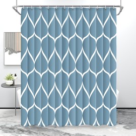 Gelbchu Moonlight Blue Shower Curtain, Waterproof Design and Polyester, Quick-Drying, Weighted Hem, Shower Curtains Set for Bathroom W 72 x H 72, Machine Washable with 12 Plastic Hooks