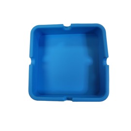 Eclipse Solid Color Sqaure Silicone Ashtray, 2pcs (Blue)