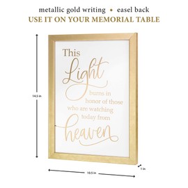 Lillian Rose Gold Light Burns. Memorial Wedding Sign Frame, One Size