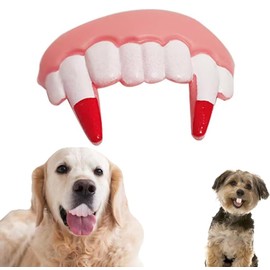 DPWOUM White Vampire Teeth Fake Teeth for Dogs,Funny Silicone Braces,Creative Fake Chew Toys, Easy to Apply Dog Toy,Interactive Toys,Dog Christmas Costume Suitable Accessories