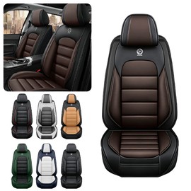 Iceleather Car Seat Covers for Maserati Levante 2017-2025,Waterproof Soft Breathable PU Leather Seat Cover with Storage Pockets(Black&Coffee,Full Set)