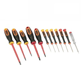 TACTIX VDE Screwdriver Set 12-Piece Cross & Slotted Precision GS Tested 1000 V
