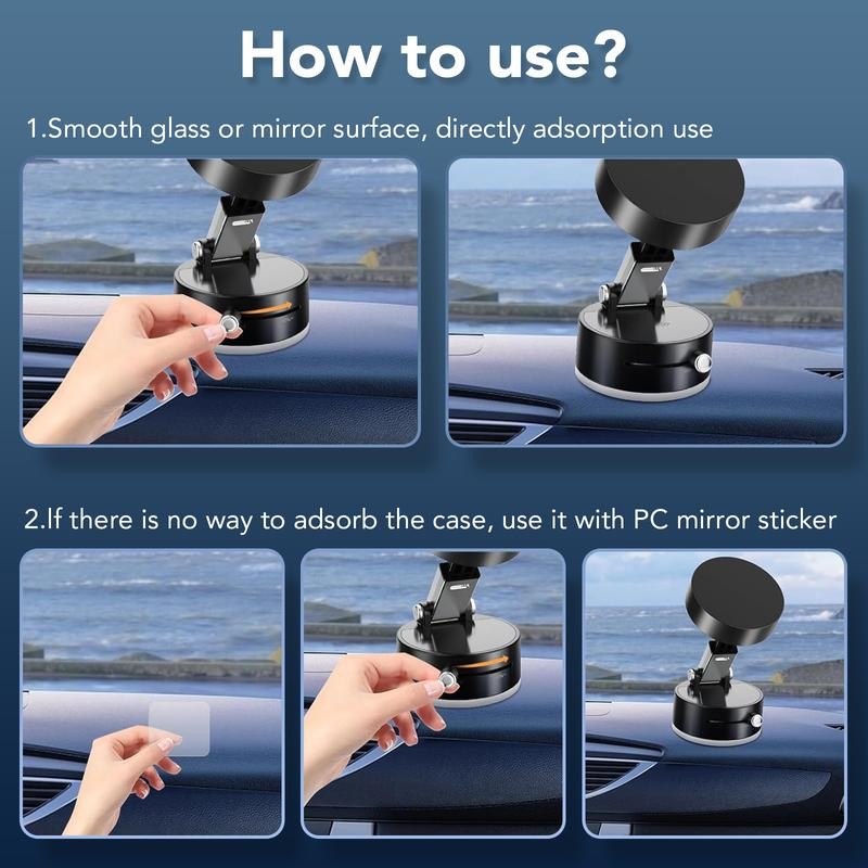 Magnetic Vacuum Phone holder ,foldable and portable design,strong magnet,suitable for
