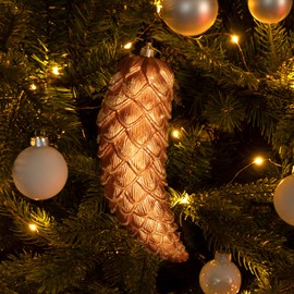 com-four® 3 x Christmas Tree Pendants Cones - Christmas Tree Cones for Christmas Tree - Christmas Tree Decorations for Hanging Christmas Decoration (Gold)