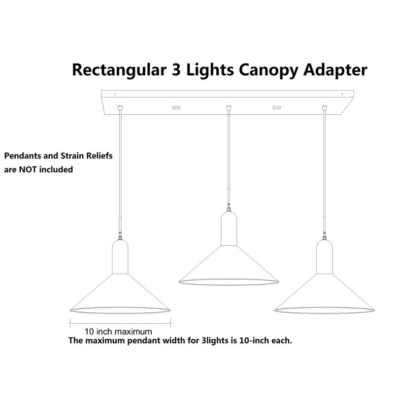 Three Pendant Light Linear Canopy Accessory Light Kit, 26 inch