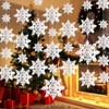 18 Adornos de Copos de Nieve Blancos de Navidad de