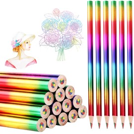 JSMTKJ Rainbow Pencil, Pack of 30 Rainbow Pencils Children 4 in 1 Rainbow Colour Pencils Multicoloured Drawing Pencil Set for Drawing, Colouring, Sketching Pencils