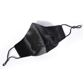 Habac Studio - Pack of 2 BLACK 100% Mulberry Silk Face Mask, Reusable Face Mask, Face Masks Washable UK, Masks for Women, Mens Face Mask, Silk Face Covering, Wedding Face Mask