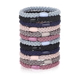 12 Stück Zopfhalter, Haargummi Armband, Haargummi Geflochten, Haargummis Damen, für Damen Und Mädchen, Elastische Haargummis Wiederverwendbar