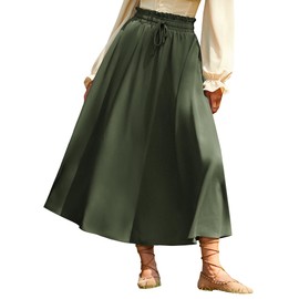 Scarlet Darkness Renaissance Green Skirt Long Skirts for Women Flowy Maxi Skirt Green M