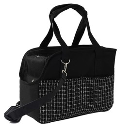 Patazone Dog Purse Carrier for Small Dogs,Cozy Plush Pet Carrier Purse (Black)