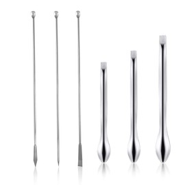 Pack of 6 Spatulas, Laboratory Spoons, Stainless Steel Micro Spoon Spatulas, Lab Scoop Lab Micro Reagent, Scoop Sampling Spatulas for Powder, Gel Caps, Filler
