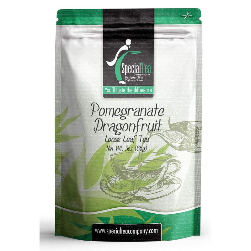 Pomegranate and Dragonfruit Green and White SUPER FRUIT Tea Blend,