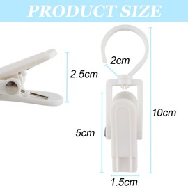 Vinbee 20 PCS Laundry Hooks with Clips Super Strong Plastic Home Travel Swivel Hanging Hanger Closet Organizer Clamps Socks Boot Bras Towels for Bathroom Wardrobe Kitchen Office - 4.3 Inches (White)