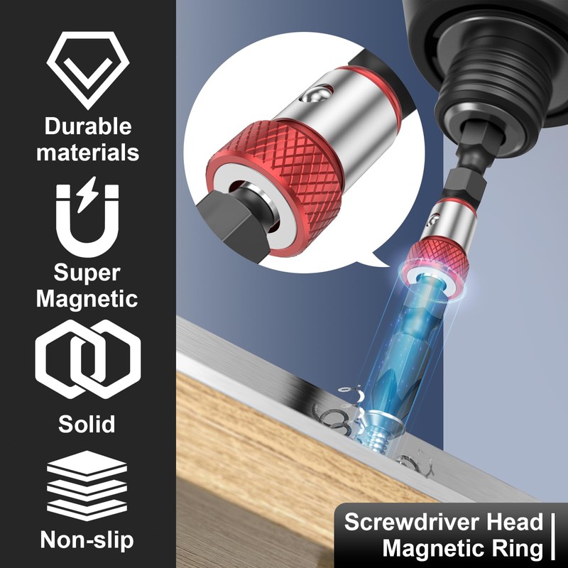 CCJZBCAU Magnetic Screwdriver Ring Instant Magnetizer Stainless Steel Anti-Slip Strong
