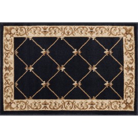Tayse Orleans Black 2x3 Entry Rug - Indoor Front Door Rug - Small Area Rug - Kitchen Rug - Bath Rug - Contemporary Carpet - Alfombras para Salas, (SNS4883 2x3)