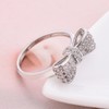 Fashion 925 Sterling Silver Women's Ring Shiny Bow-Knot Zircon Full