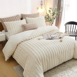 Lanqinglv Cushion Cover 40 x 80 cm Set of 2 Plush Flannel Flannel Fluffy Decorative Cushion Cover Double Pack White Winter Pillowcase Set