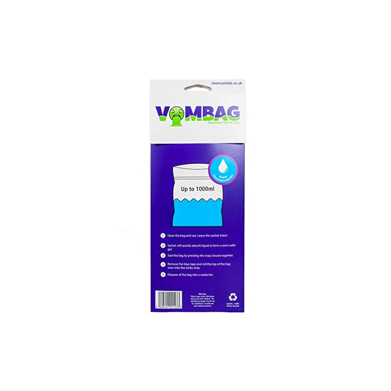 VOMBAG 3 Pack | Absorbent Vomit and Urine Bags