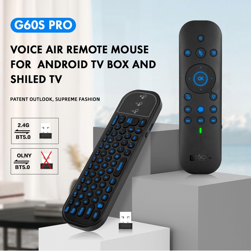 G60SPRO BT 2.4G Dual Mode Voice Remote with Keypad 6-Axis