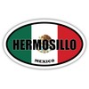 3 Pack 2x3 inches | Hermosillo Mexico Flag Oval Sticker