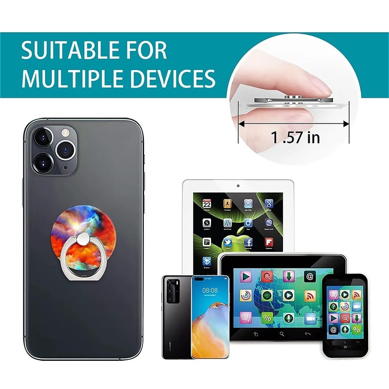 One Piece Set of Phone Ring Holders Rainbow Unreal Clouds