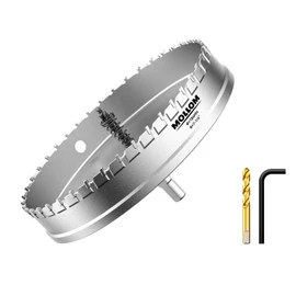 Mollom (7-1/4''|184mm) Heavy Duty Carbide Hole Saw with 2 Pilot Drill Bits, Hole Cutter cuts Stainless Steel, mild Steel, Iron, Copper, Brass, Plastic