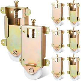 Therwen 8 Pcs Sliding Mirror Closet Door Roller Wheels Replacement Assembly 1-1/2 Inch Nylon Concaved Ball Bearing Wheels, 2-1/2 Inch Hole Centers Sliding Glass Screen Door Hardware Fits