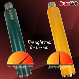Archer PRO 7" in. Aggressive Diamond Turbo Core Drill Bits with V-tip for use with core Drill Stand rig. for Concrete Drilling, Masonry, Cinder Blocks.