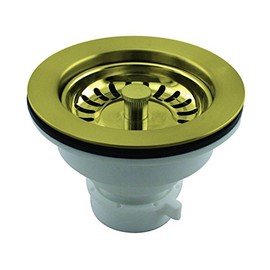 Westbrass Push-Pull Style Large Kitchen Sink Basket Strainer, Polished Brass, D2143P-01