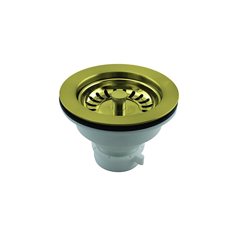 Westbrass Push-Pull Style Large Kitchen Sink Basket Strainer, Polished Brass,