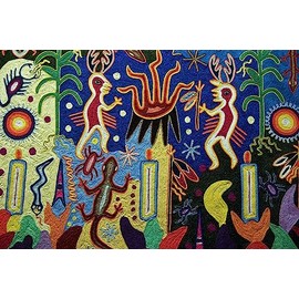 ART.COM Wall Art Prints Huichol Art, Detail, National Museum of Anthropology, Mexico City, World Culture Decor, 24" x 16"