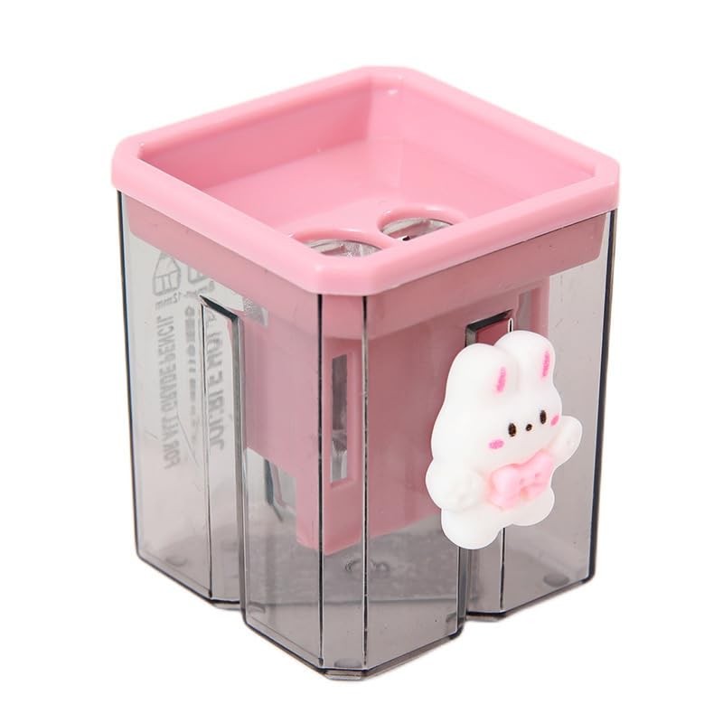 2pcs Creative Cute Cartoon Double Hole Pencil Sharpener, Student Hand
