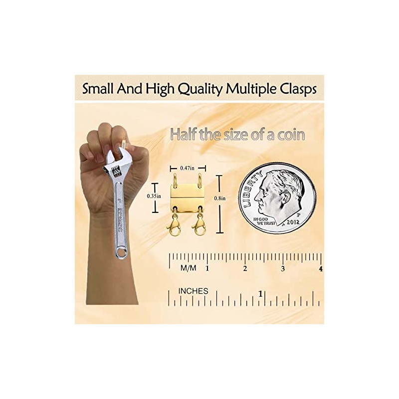 Qulltk Necklace Clasp Layering Jewelry Clasp 18K Gold and Silver