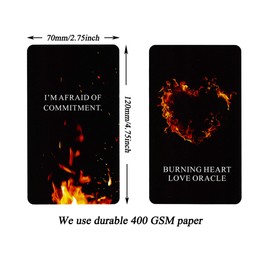 QUEENOFPAIN Burning Heart Love Oracle Cards Deck, Twin Flame Oracle Cards, Oracle Deck Help You Gain Insight into What The Person is Thinking or Trying to Communicate with You