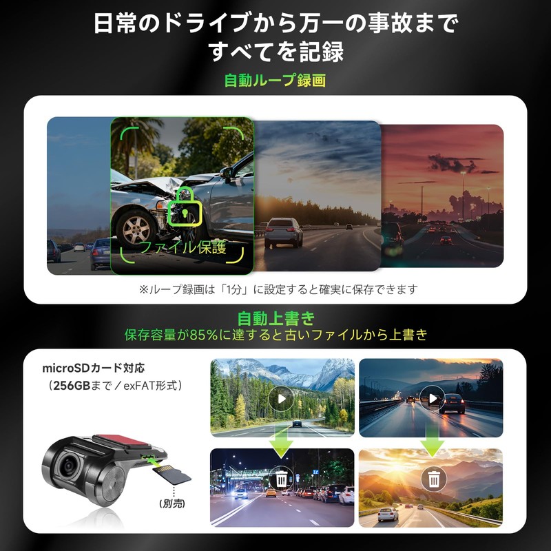 ATOTOZONE AC-44P2 1080P USB DVR Dash Camera, Sony Sensor, 64GB
