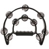 Kikutani 828C BLK Lightweight Plastic Half Moon Tambourine, Black