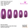 Bling Art False Nails Purple Metallic Ballerina Coffin 24 False