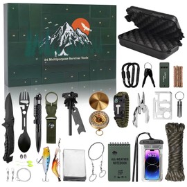 MH MYLUNE HOME Survival Kit Advent Calendar - 24 Days Christmas Countdown Calendar Emergency Survival Gears Gift for Teen Adult, 2024 Xmas Cool Gadgets for Outdoor Camping Fishing Hunting Adventure